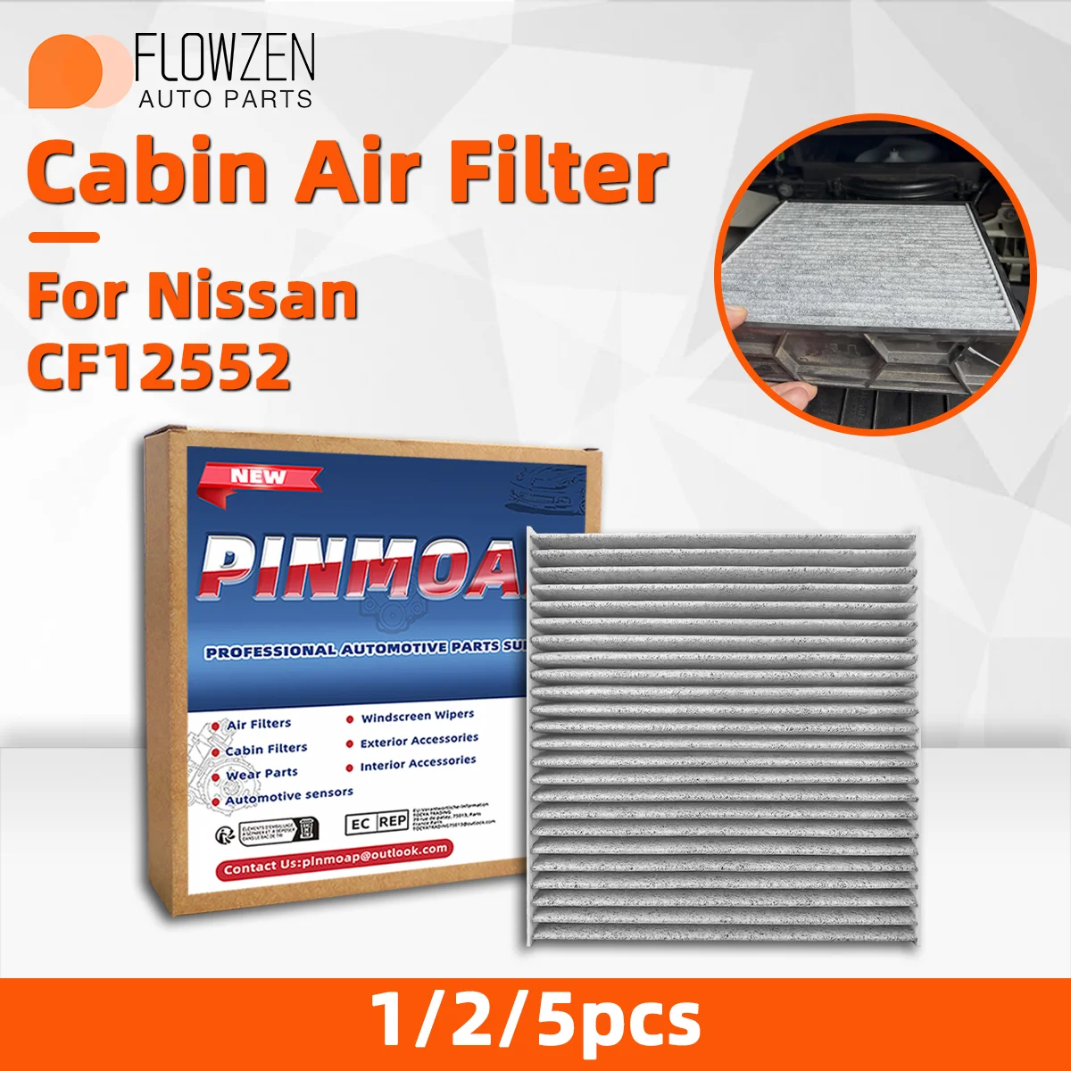 1/2/5pcs For Nissan Altima Sentra Rogue Kicks Pathfinder Infiniti Qx50 Qx55 Qx60 Car Activated Carbon Cabin Air Filter