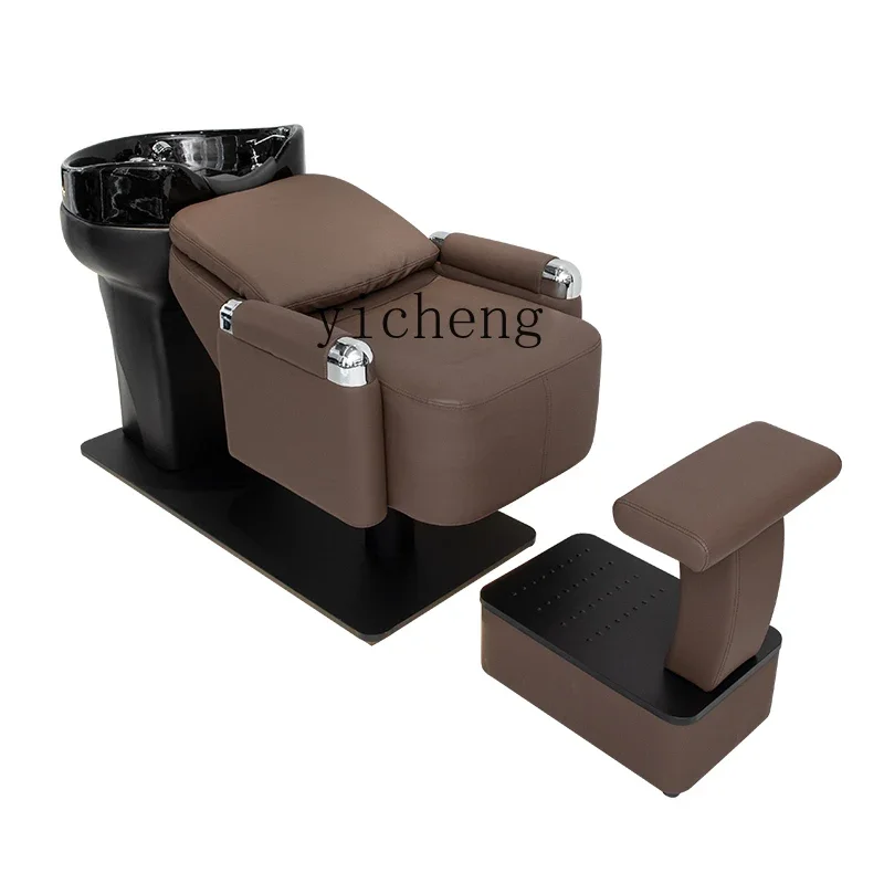 

Zws. High-end hair salon shampoo bed ceramic deep basin semi-reclining hair salon special flush bed