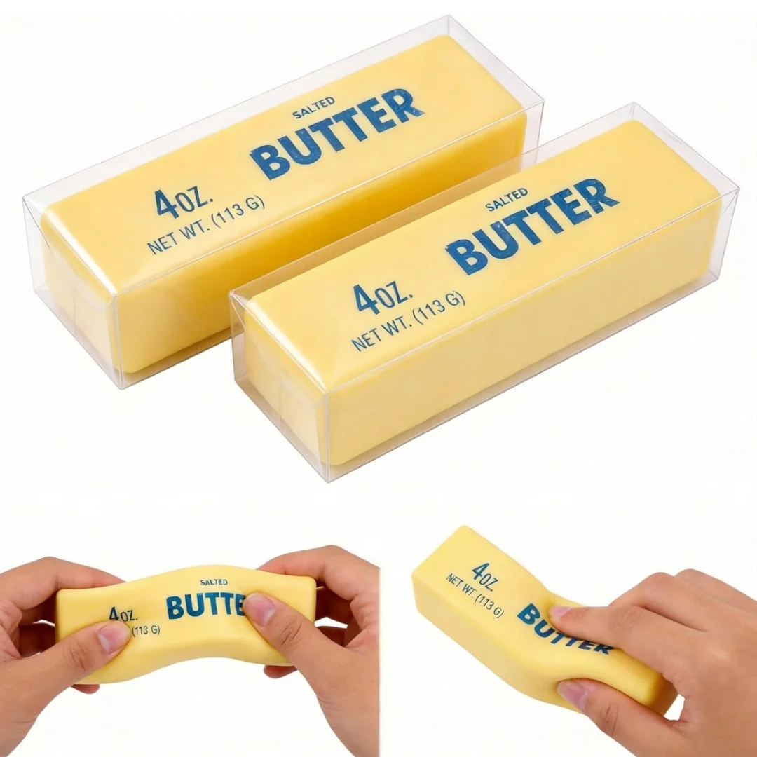 Butter Squeeze Toy, Sensory Stress Relieving, Soft and Elastic, Used to Relieve Anxiety and Stress, Party Gift, 2-piece Set