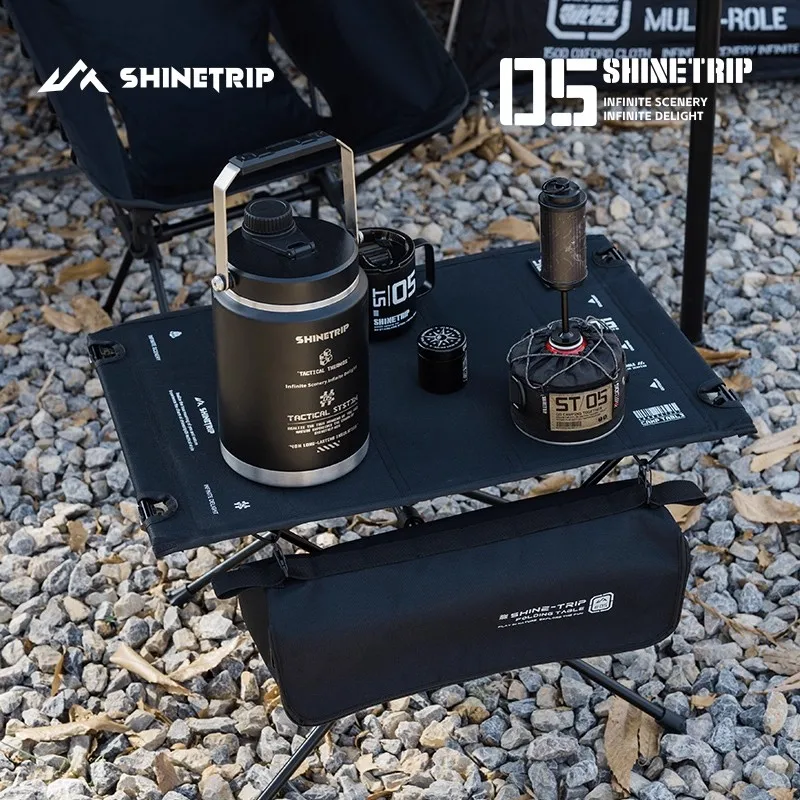 ShineTrip Mesa de camping plegable portátil de tela Oxford para exteriores, soporte de aleación de aluminio para acampar, picnic, barbacoa, RV, balcón