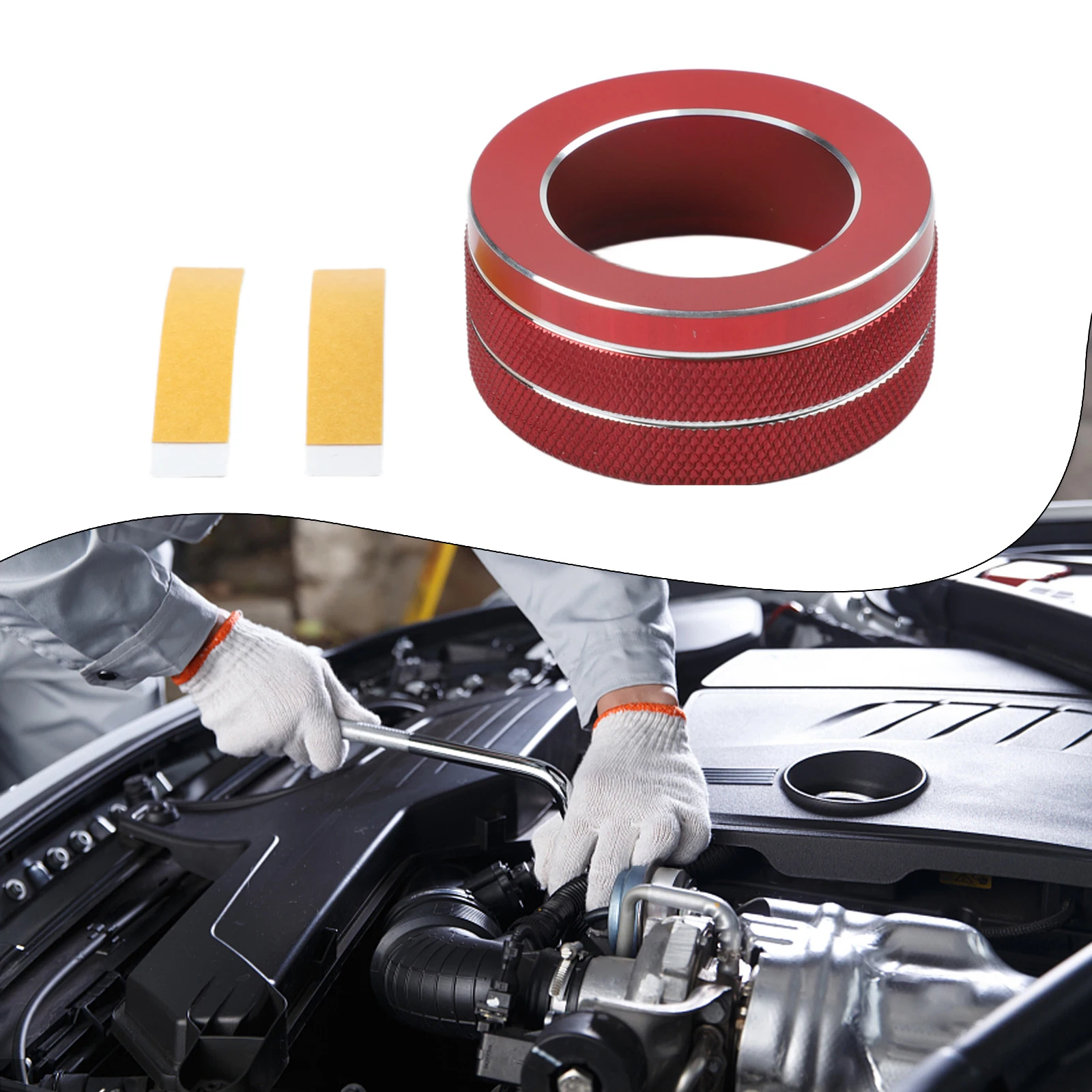 Car Interior Upgrade Alloy Knob Cover Interior Trim Accent Polished Appearance Aluminum Alloy Scratch Concealment