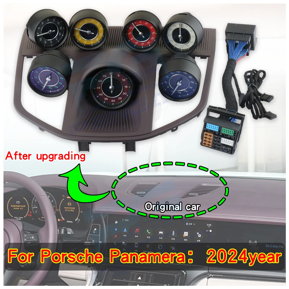 

Car stopwatch for porsche panamera 976 watch 2024 upgrade for porsche clock dashboard car clock ch cover plate accessories