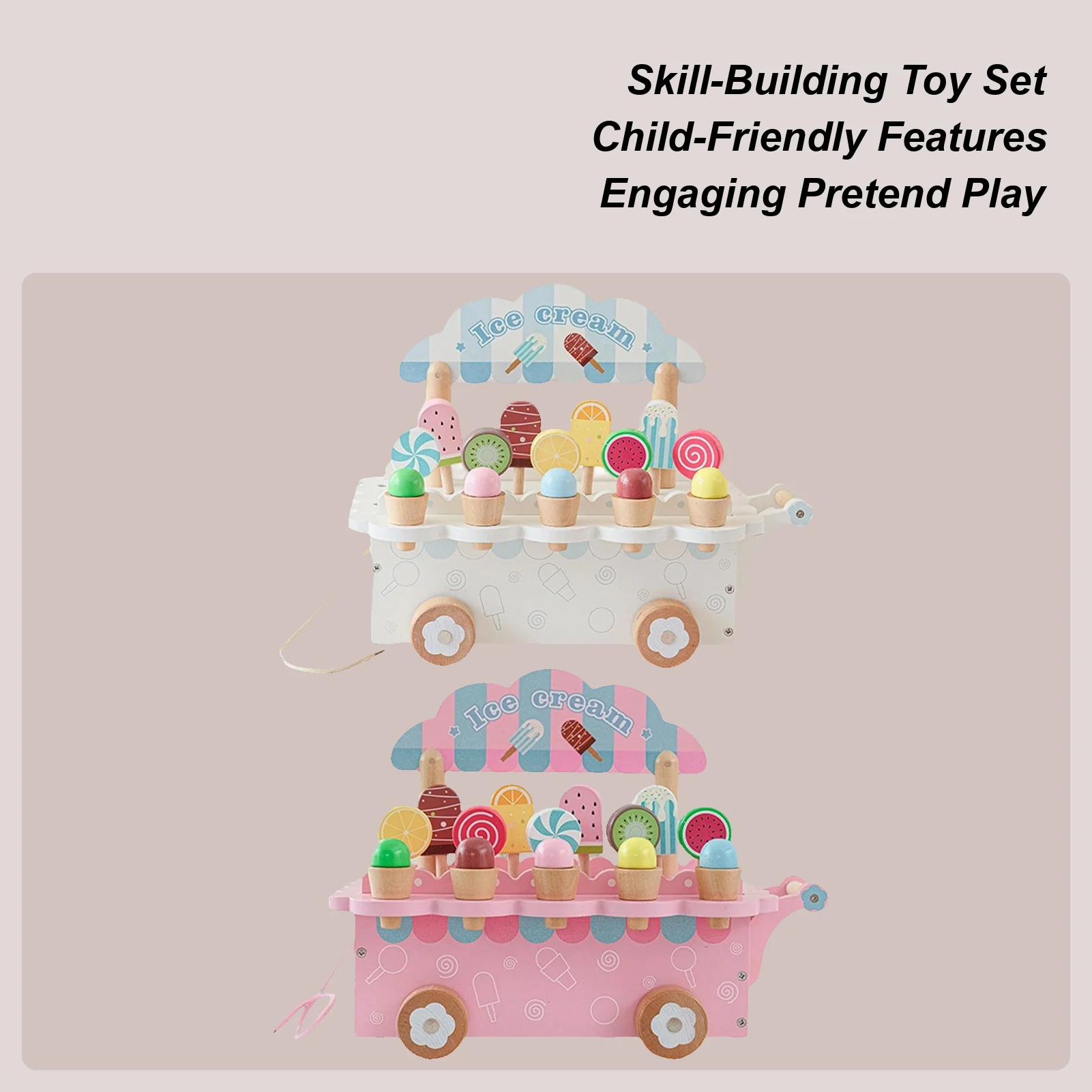 

Деревянный игровой набор «Магазин мороженого» для детей, игрушки для ролевых игр, для мальчиков и девочек 3-6 лет, для кухни, продуктового магазина, вечеринок