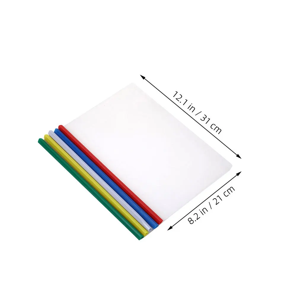 25Pcs Plastic Document with Sliding Bars Transparent Filing Folders for School Office Home Use Assorted Colors