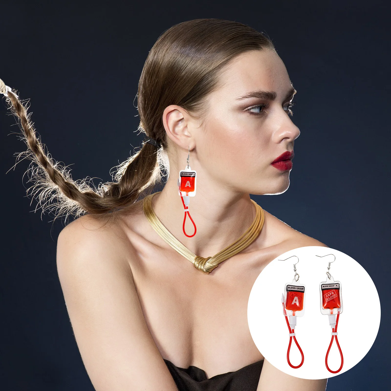 Simulated Plasma Earrings Dangle Faux Red Liquid Plastic Fashion Accessories for Women Sweet Cool Style Novelty