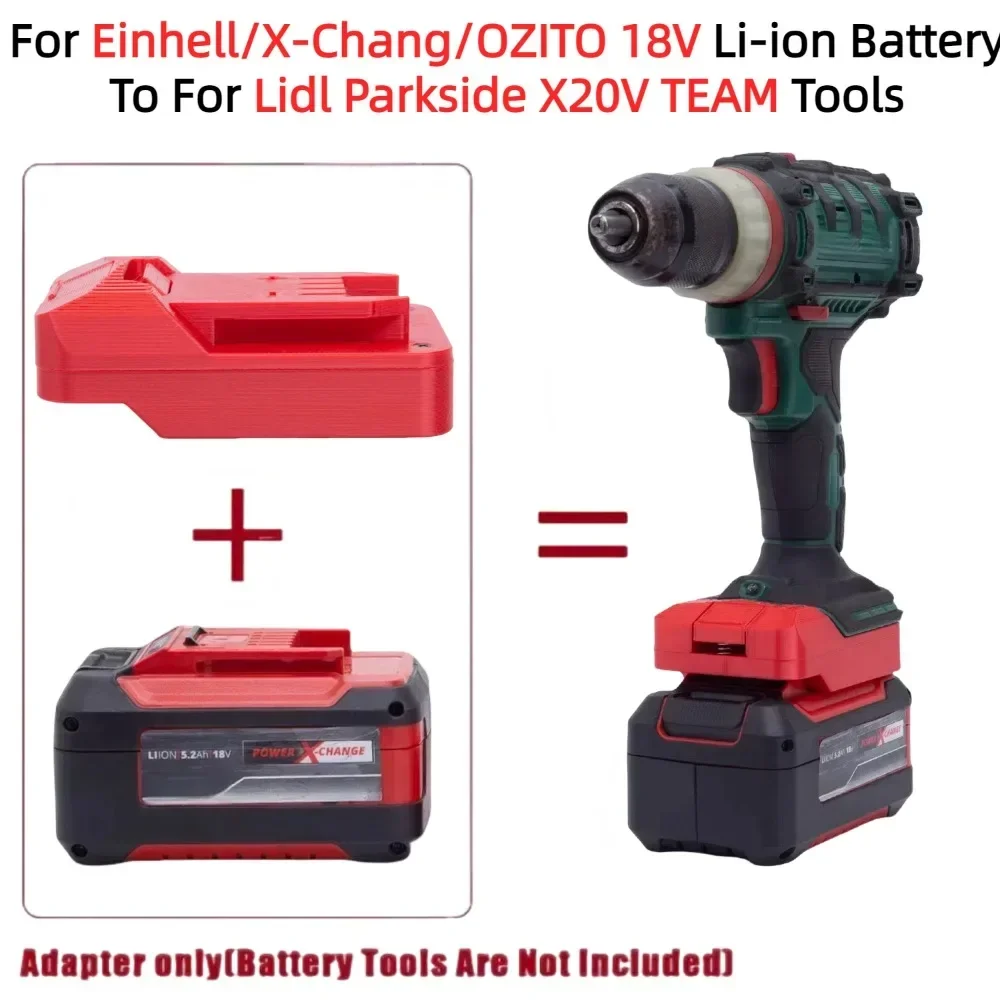 For Einhell/X-Chang/OZITO 18V Li-ion Battery TO for Lidl Parkside X20V TEAM Electric Drill Tool Adapter Converter(Only Adapter)