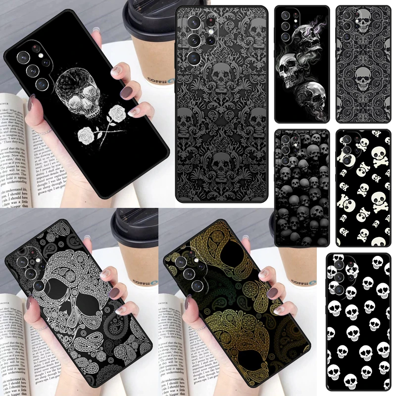 Skulls Bones Skeleton Cover For Samsung Galaxy S23 Ultra S22 S20 S21 FE S8 S9 S10 Plus Note 10 20 Ultra phone Case