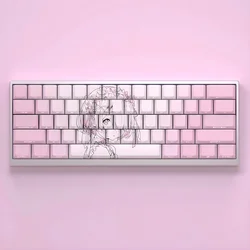 130 Key Rime Key Cap PBT Side Engraved Transparent Pink Cherry Outline Key Cap for Cherry MX 61 68 104 Mechanical Keyboard