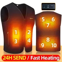 10 Areas Heated Vest Men Women Usb Electric Self Heating Vest Warming Waistcoat Heated Jacket Washable Thermal Heated Clothes