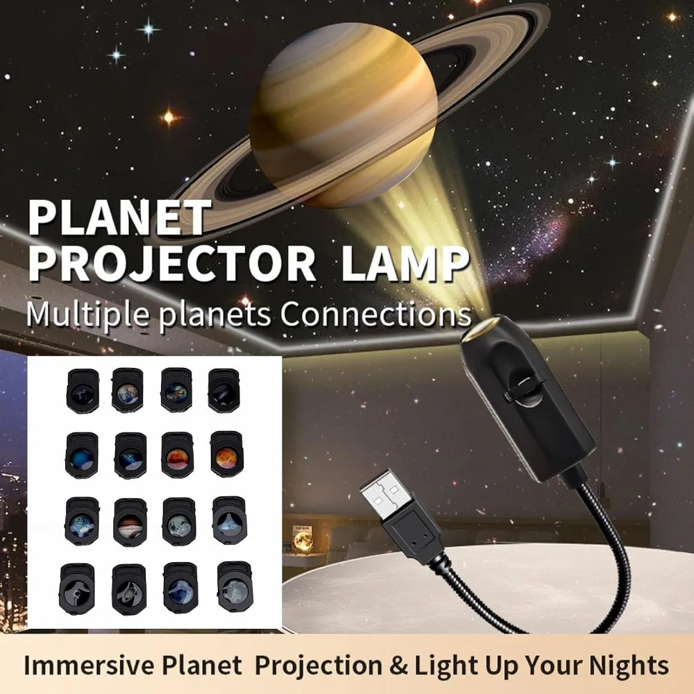 Black Star Projector Night Light Material Romantic Bedroom Atmosphere Lamp Atmosphere LED Sleep Light Wall Projection