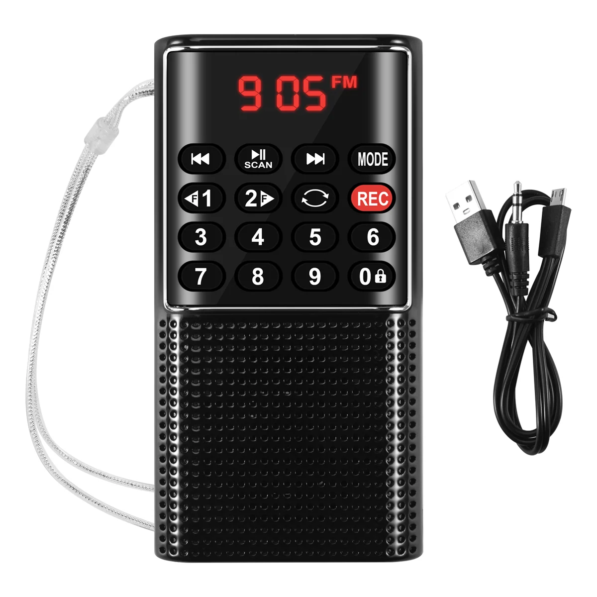 Pocket FM Walkman Radio Portable Battery Radio with Recorder, Lock Key, SD Card Player, Rechargeable Sound Recorder