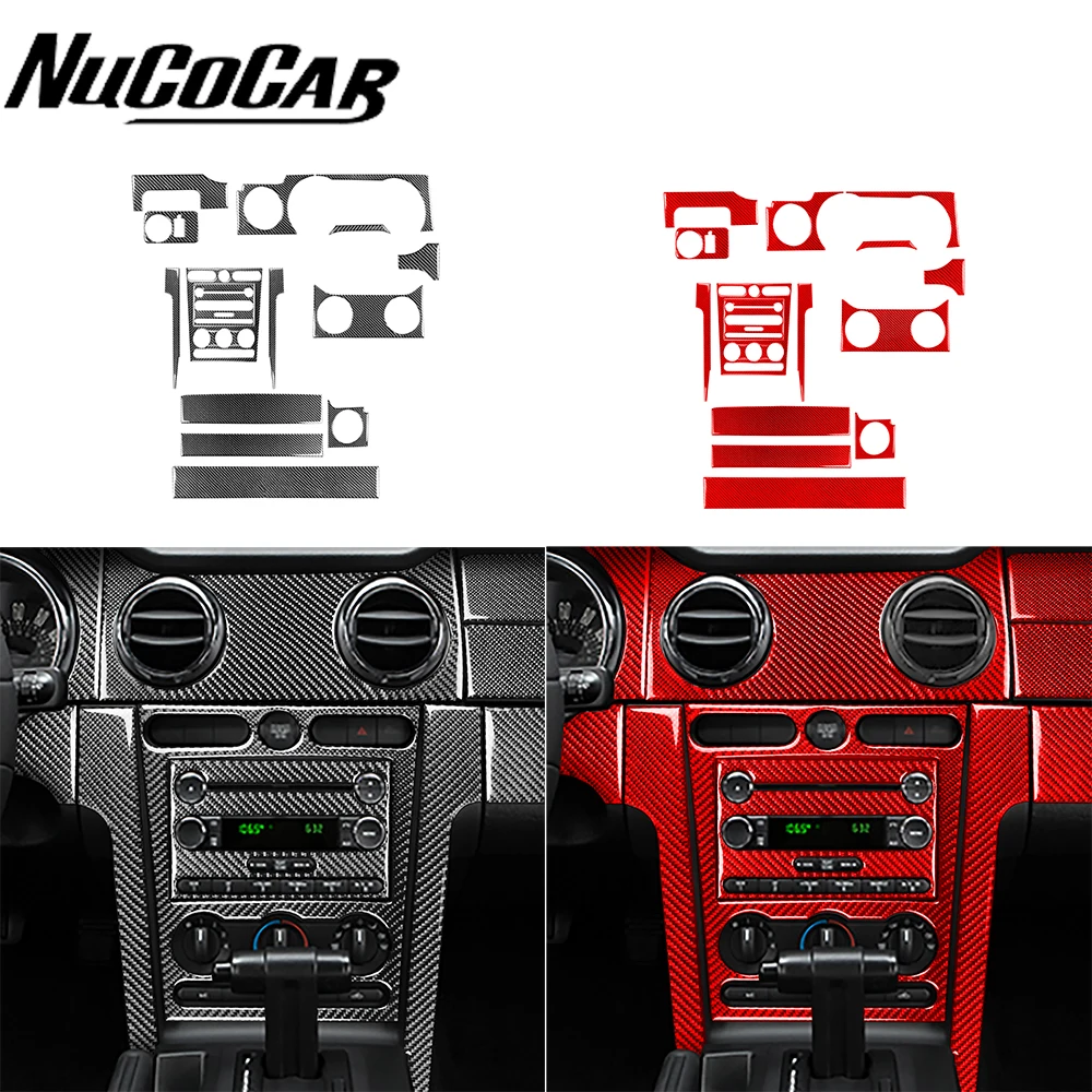 For Ford Mustang GT 2005-2009 S197 Carbon Fiber Instrument radio CD outlet panel Car Interior Accessories Decorative Stickers