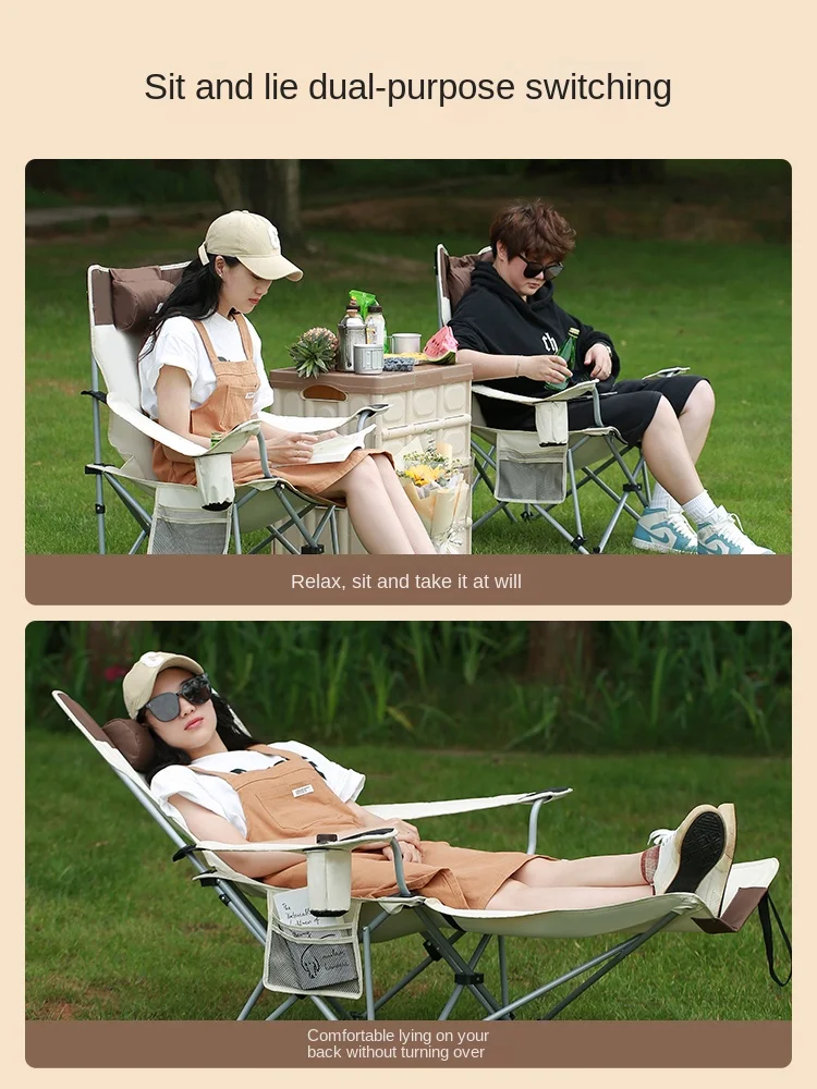 YY Outdoor Deck Chair Leisure Camping Ultralight Fishing Chair Lunch Break Beach Chair