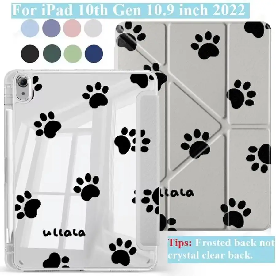 

Pet Paw Print Art Holder Cover Tablet Case For iPad Pro 10th 9th 8th Air 1 2 4 5 Mini 6 7 Air M3 M4 M2 Pro 11th 7th