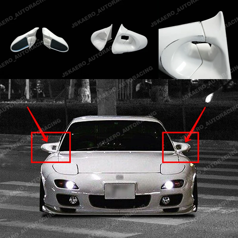 Espejos Retrovisores para Mazda RX7 FD3S (LHD), Espejos Retrovisores para Carrocería, FRP Sin Pintar, 2 Piezas