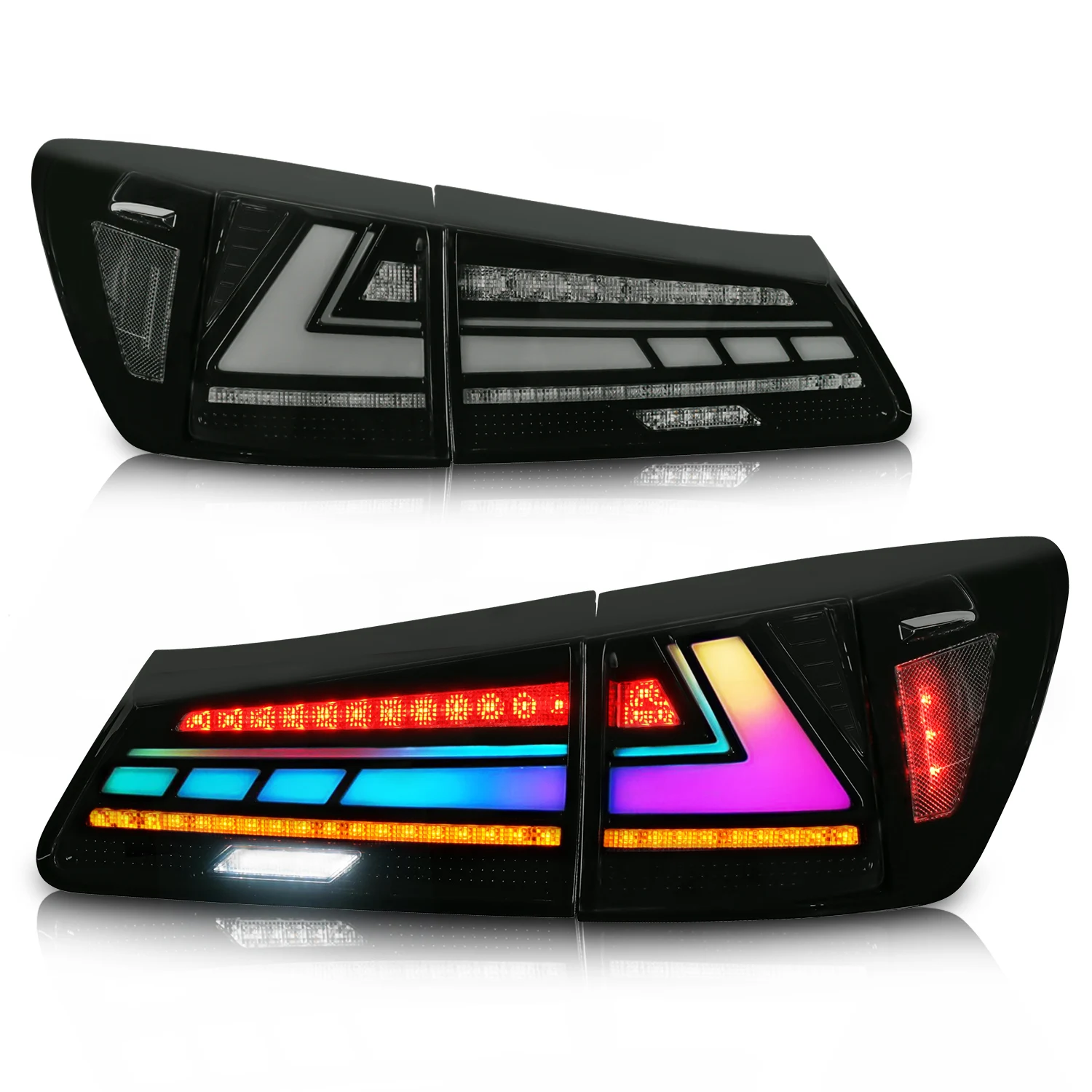 

Новый задний фонарь с RGB-дизайном и последовательным поворотным сигналом для Lexus IS250 IS300 IS350 ISF 2006-2012, задний фонарь