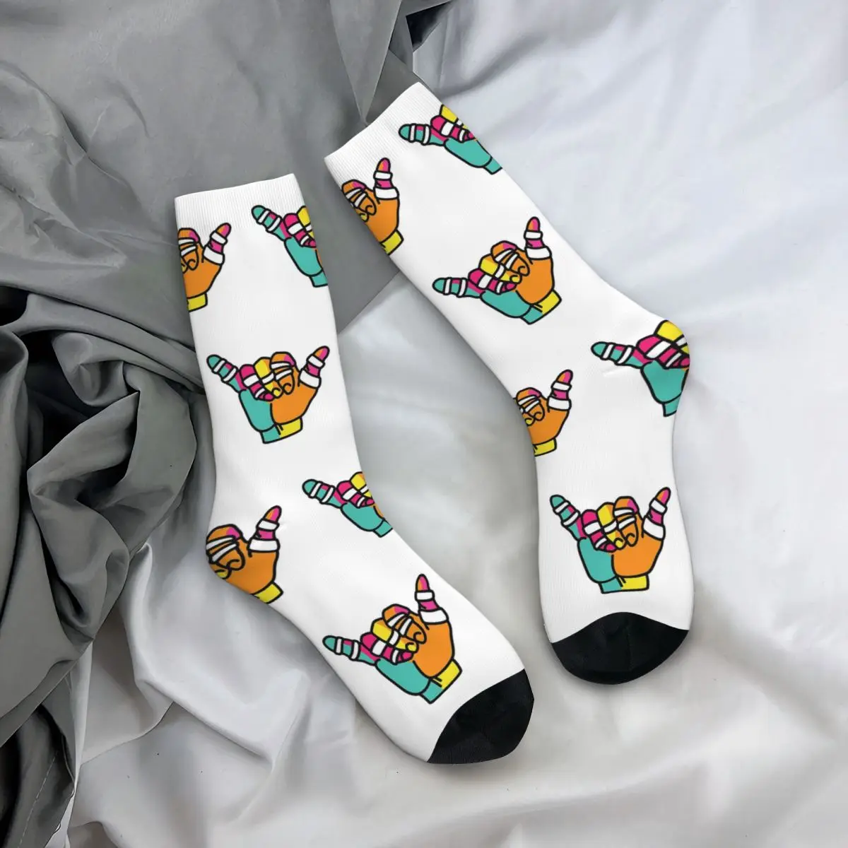 Jiu Jitsu Shaka Hand Pop Art Men Women Socks Outdoor Novelty Spring Summer Autumn Winter Stockings Gift