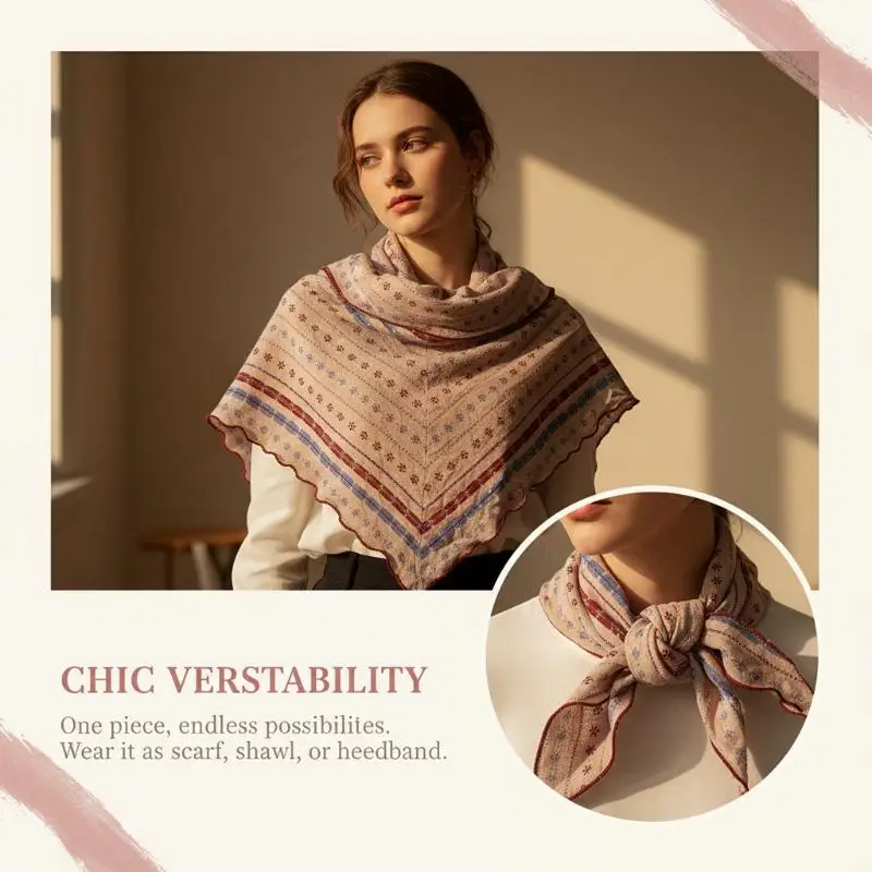 Cotton Linen Triangle Scarf Ca - Bandana Cotton avis et prix