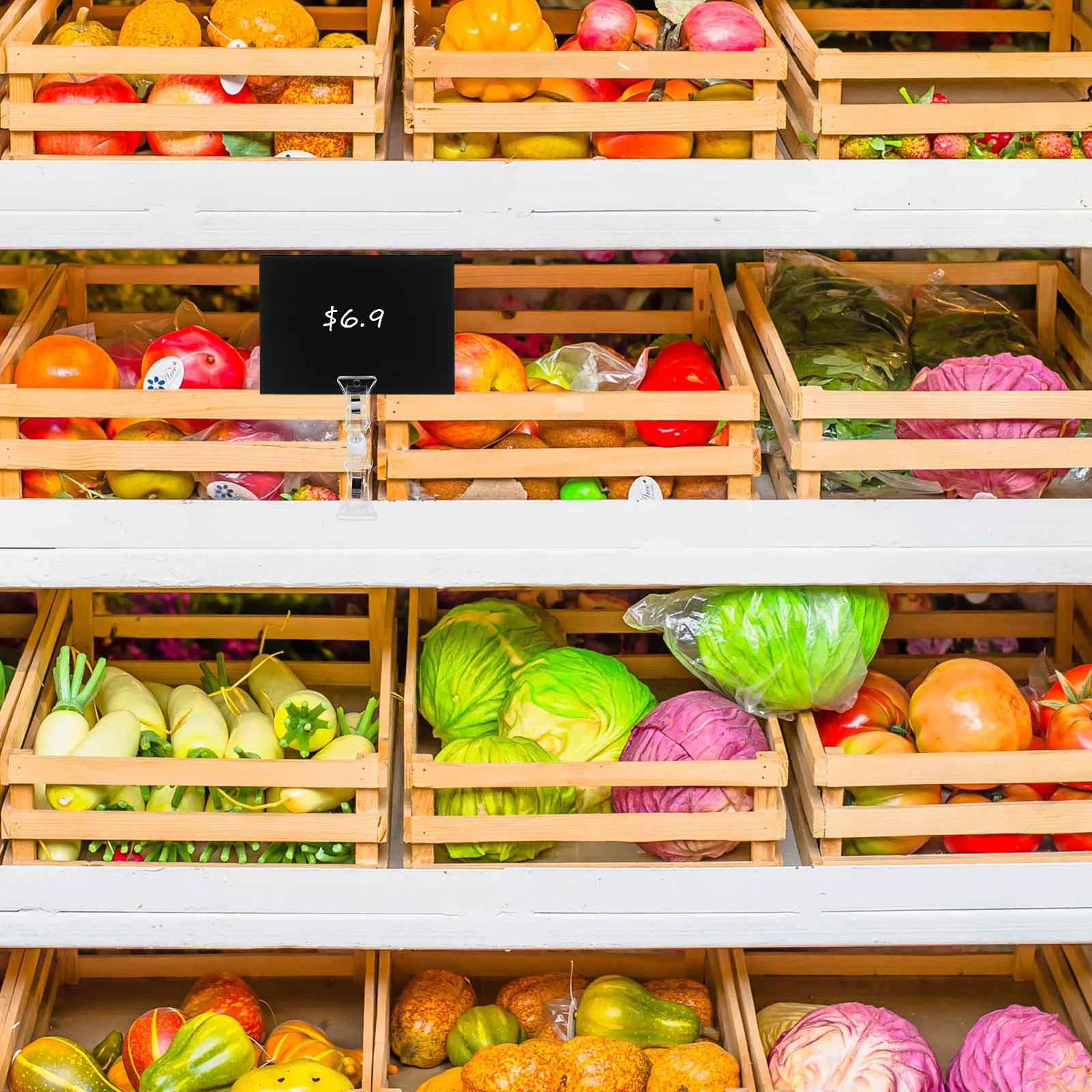 

20pcs Clear Rotatable Sign Holder Clips Plastic Shelf Tags Holder For Retail Display Stand Price Label Clip Swivel Merchandising