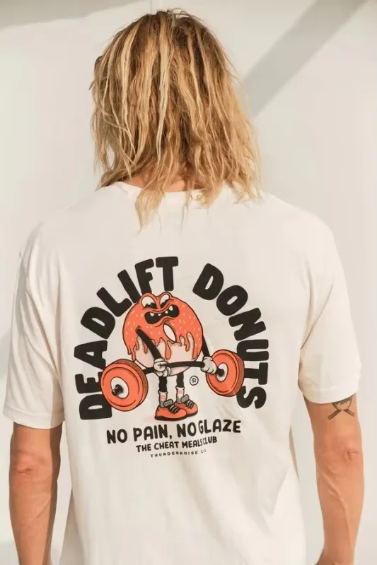 2026 New Fitness Training Sports Graphic T-Shirt Thundernoise Deadlift Donuts Unisex Casual Streetwear Tee