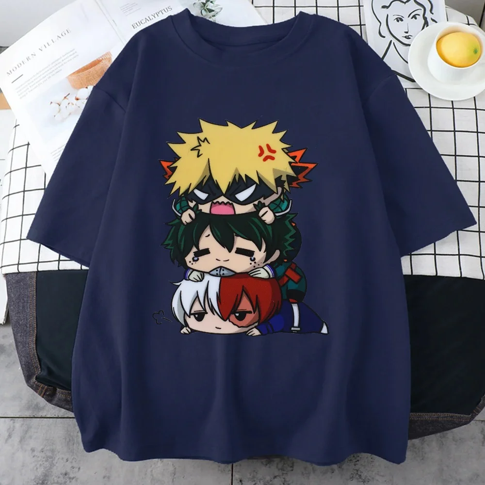 Cute Cartoon Print T-shirt Unisex Fashion Anime Harajuku T-shirt Summer Casual Personality Funny Round Neck T-shirt