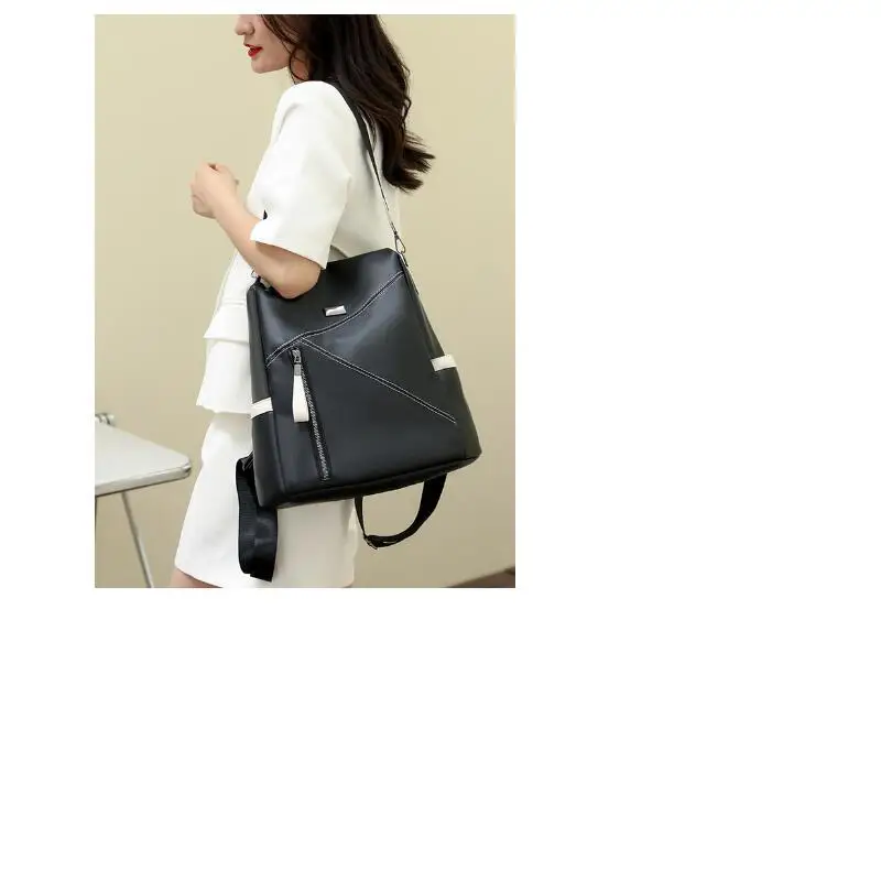 Mochila de viaje de cuero suave antirrobo para mujer, bolsos de hombro de gran capacidad, bolso escolar para ordenador portátil, bolso informal para mujer 2025