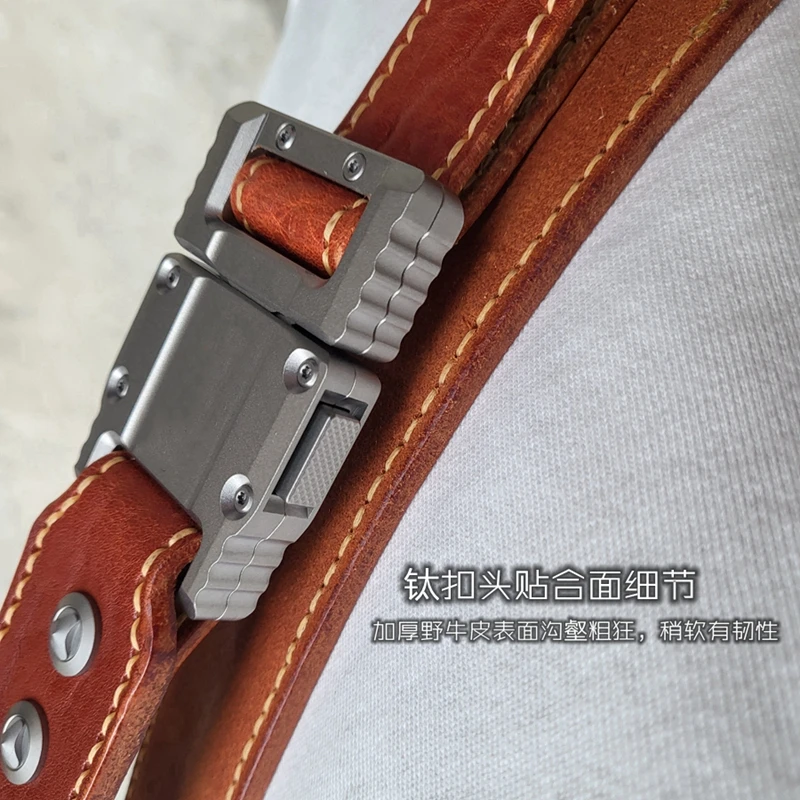 Imagem -02 - Edctitanium Alloy Tactical Waist Belt para Homens Cinto de Cabeça Universal Botão Destacável Rápido Montanhismo Exterior