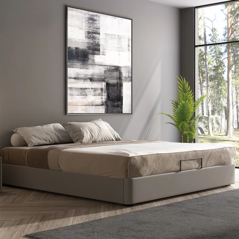 No headboard bed, box bed, minimalist floor, small unit, simple space, modern, backless, low bed, floor to floor bed