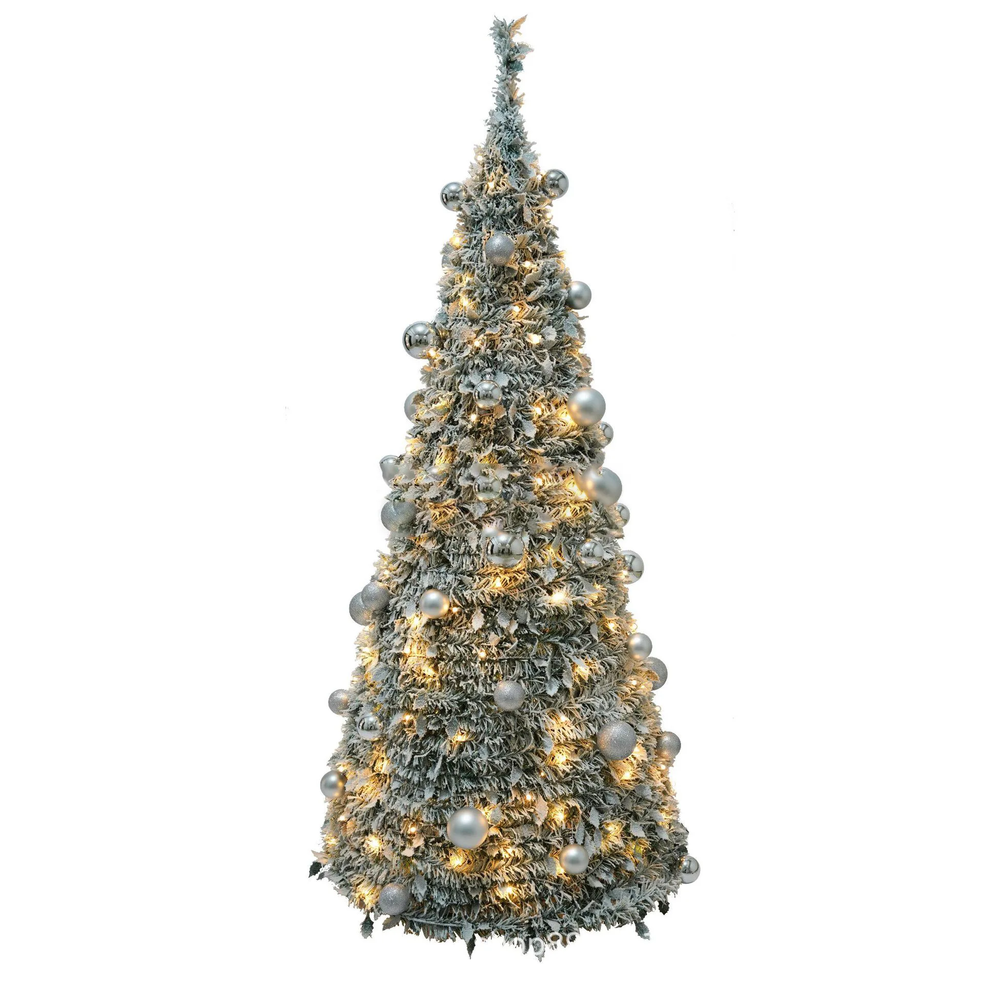 

For 1.2m-2.1m Foldable Pre-Decorated Christmas Tree Pop-Up Festive Decoration Home Decor Portable Christmas Tree