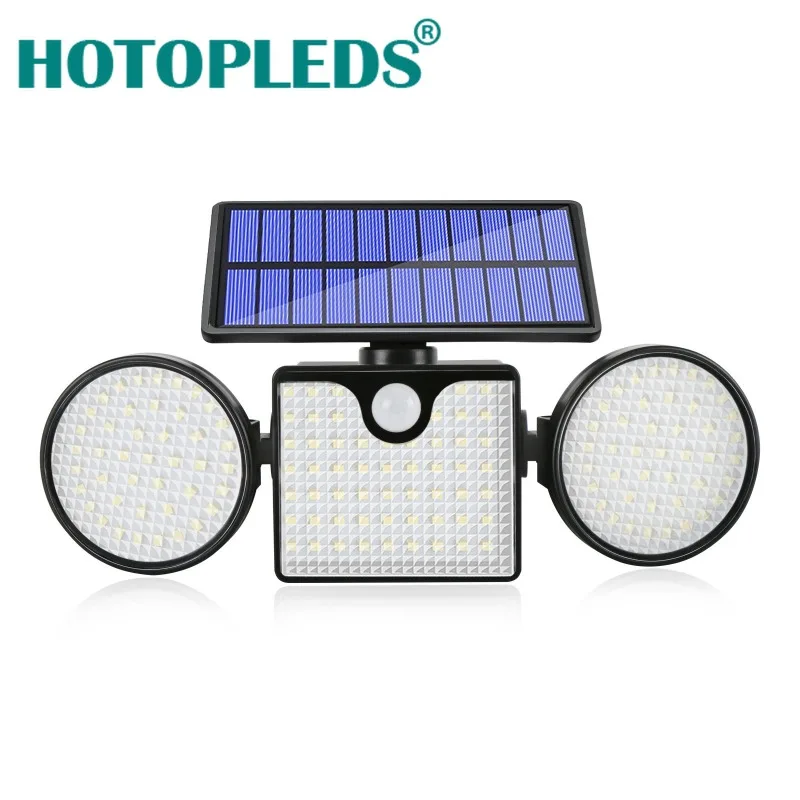 

260LEDsolar Lights Outdoor High Brightness Waterproof Spotlight Three Head Human Body Induction Garden Street Wall Light