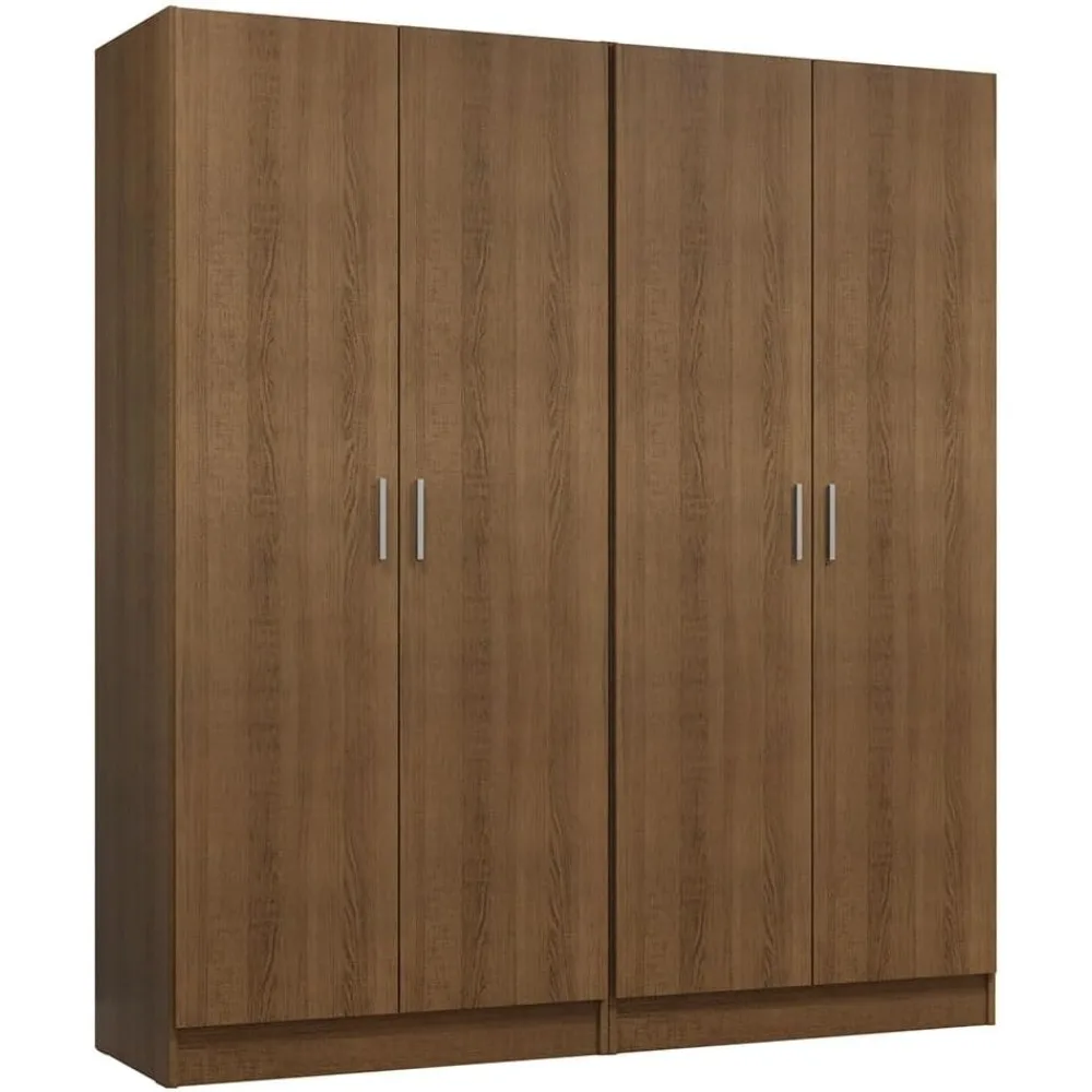

4 Doors Storage Cabinet with Ample Shelves Space 63" L Utility Armoire Closet Entryway and Bedroom Organization Unit