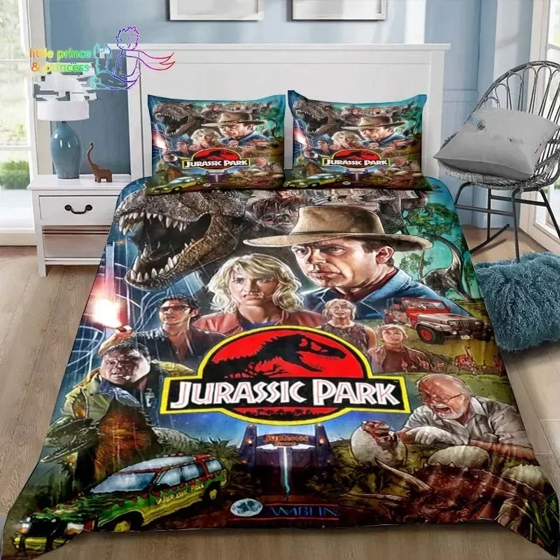 Dinosaur Jurassic Park Comfortable Duvet Quilt Cover Pillowcase Bedding Set Children Bedroom Decoration Home Textile