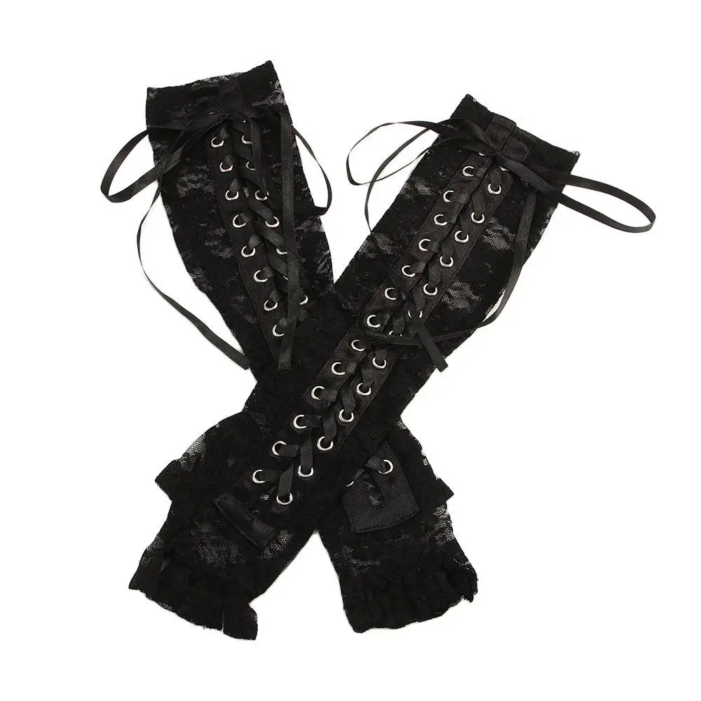 Vingerloze Vrouwen Sexy Steampunk Lint Trouwfeest Handschoenen Cosplay Kostuums Accessoires Clubkleding Kant Wanten