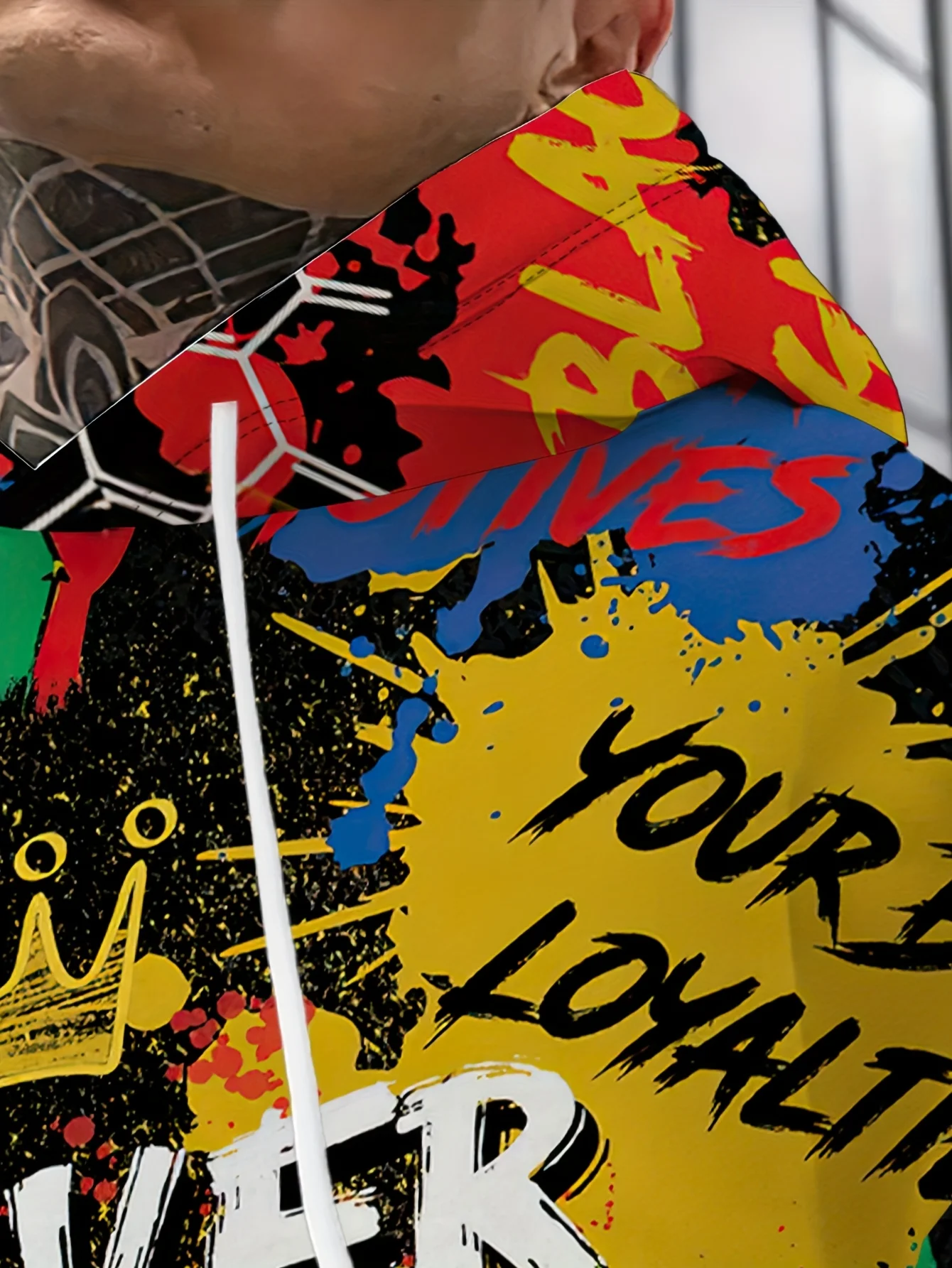 الرجال بلوزة كاجوال البلوز المتضخم هوديي شريط أفقي طباعة طويلة الأكمام فضفاضة حجم كبير للجنسين الرجال الملابس