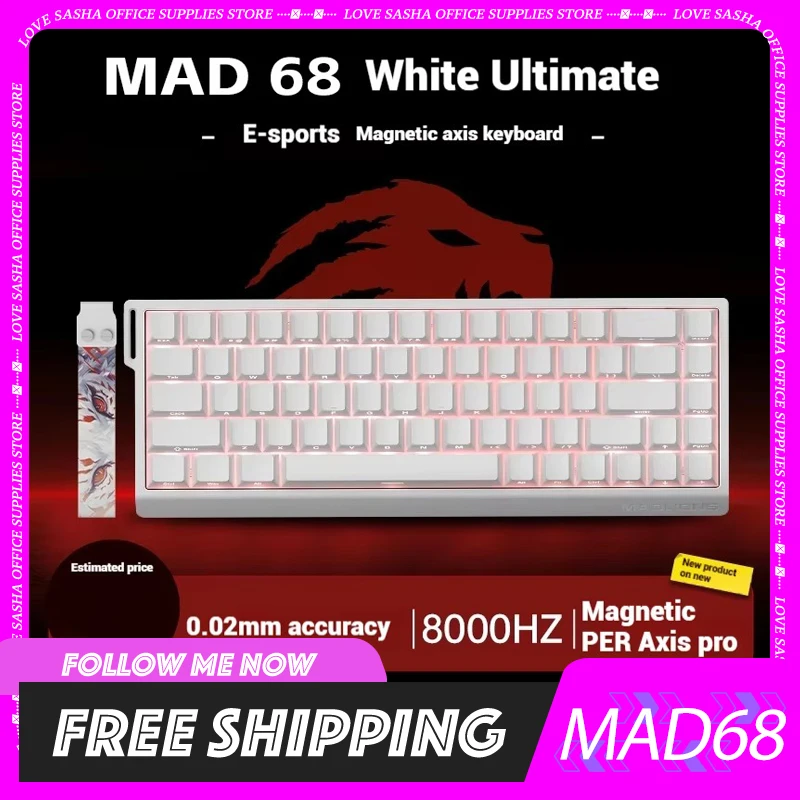 Madlions Mad60 Mad68 He 8k Mechanical Keyboard Magnetic Switch Wiredrapid Trigger Rgb Custom Valorant Gamer Keyboard Accessories