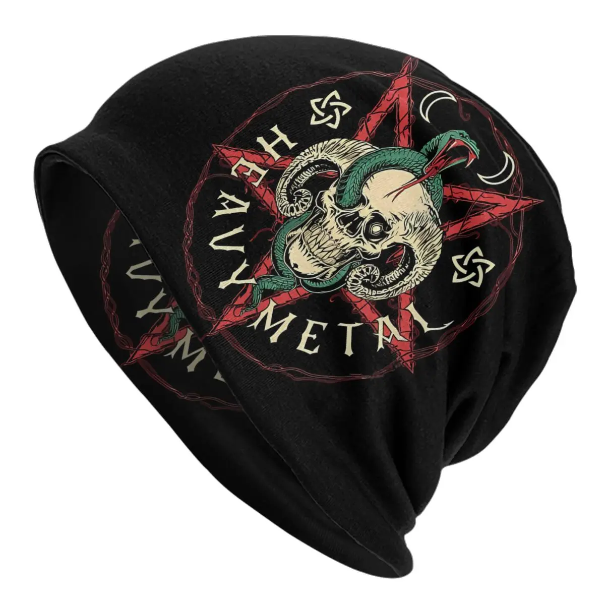 Skull Horn Pentagram Snake Dark Bonnet Homme Fashion Thin Skullies Beanies Heavy Metal Rock Music Caps For Men Women Style Hats