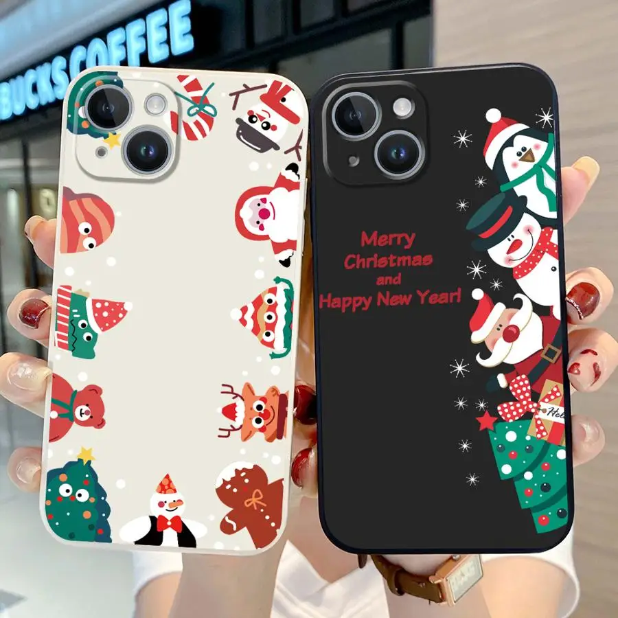 Merry Christmas Gift Phone Case for Apple iPhone 13 Pro SE 12 Mini XS Max 15 Plus 11 14ProMax XR 8 7 Funda Silicone Cover