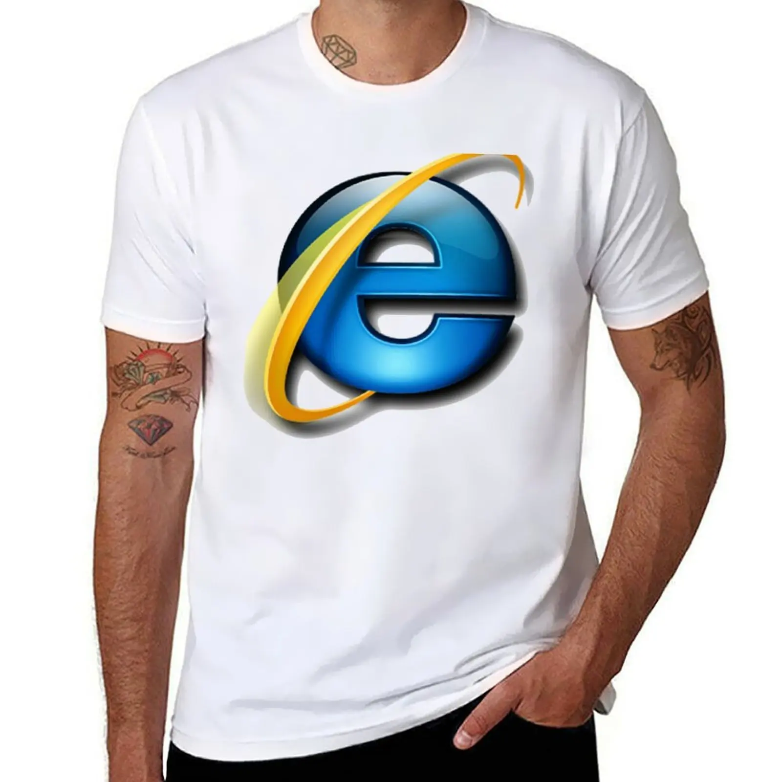 

Internet Explorer Logo T-Shirt t shirt custom print anime t shirts oversize T-Shirt