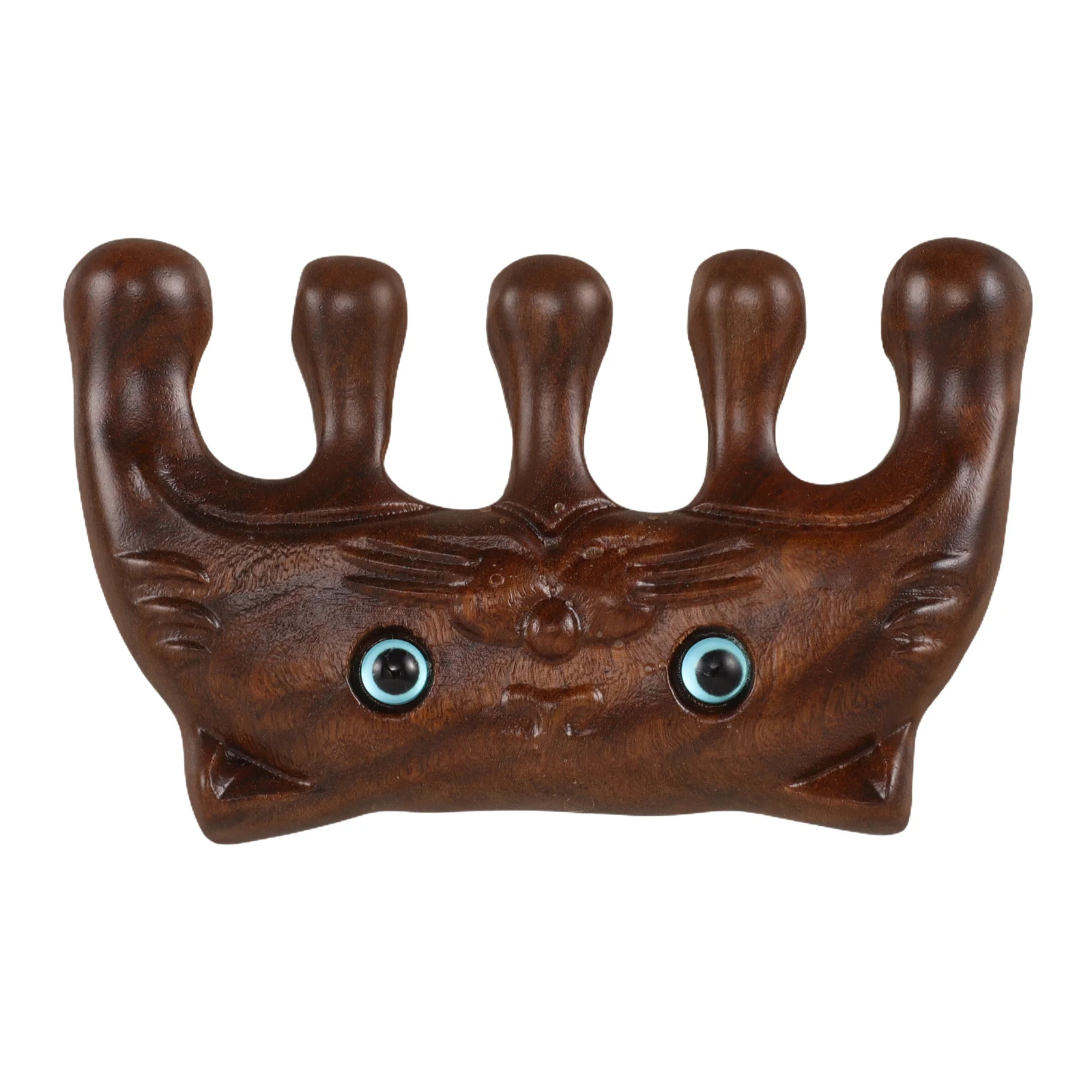 

Wooden Scalp Massager Comb Unique Fivetooth Design Promotes Blood Flow Portable Elegant Tiger Pattern Daily Use Hair Care Tool