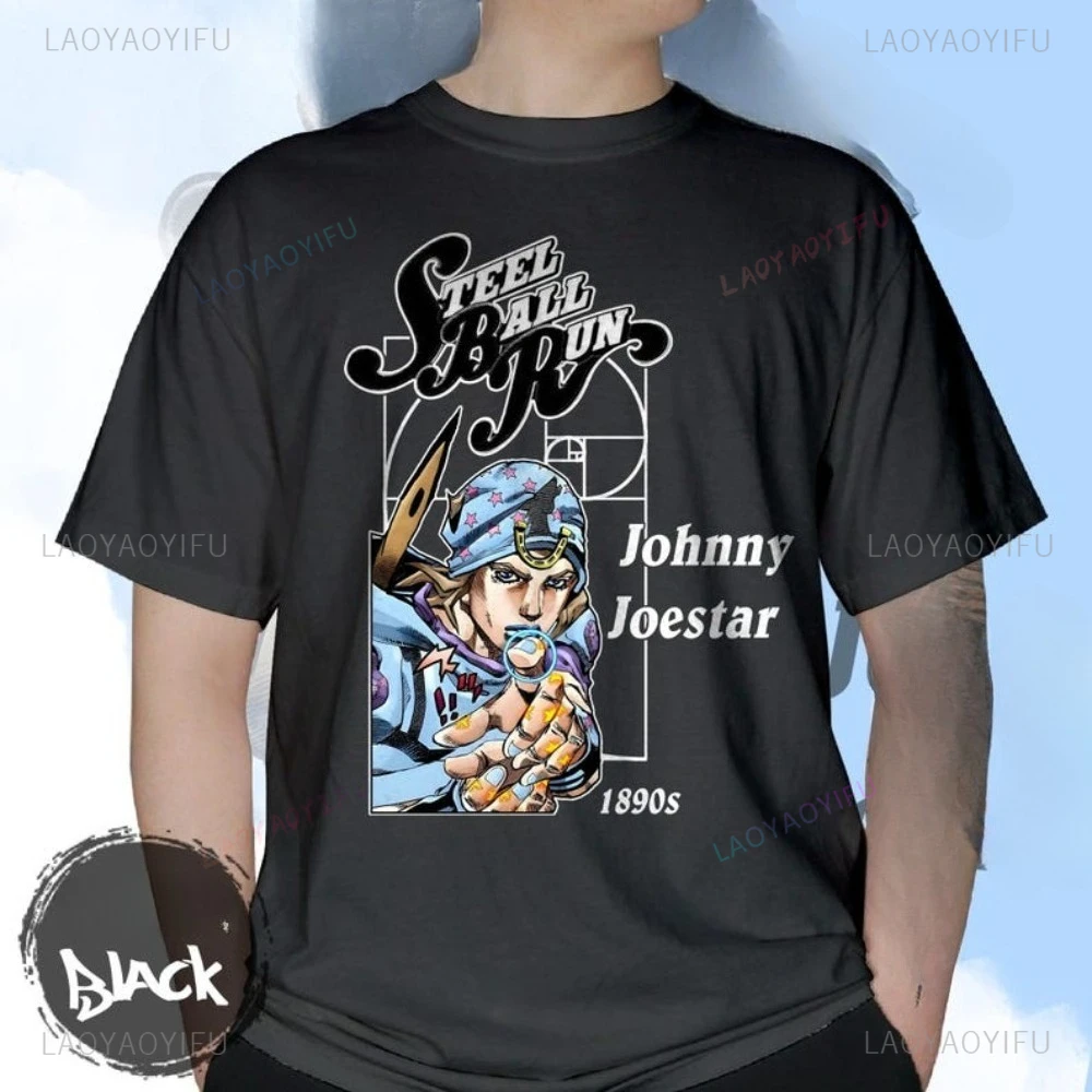 

Лидер продаж, японская аниме JoJo Bizarre Adventure, винтажная повседневная модная свободная футболка Harajuku Otaku, женская уличная одежда в стиле хип-хоп