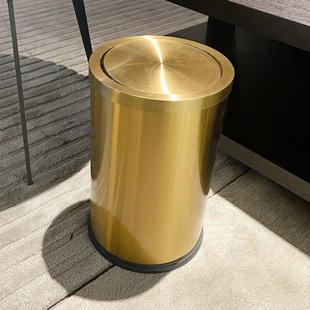 Trash Can Durable Trash Bin Innovative For Efficient Garbage Disposal Space-saving Cleaning Tools silver Double layer