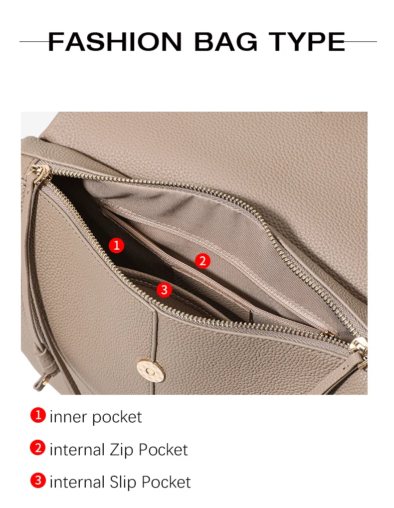 Damen-Umhängetasche aus echtem Leder, vielseitiges Design, hochwertiges Gefühl, einzelne Schultertasche, für Pendler, lässig, schlichtes Modell 2026 Tasche – Detail 6