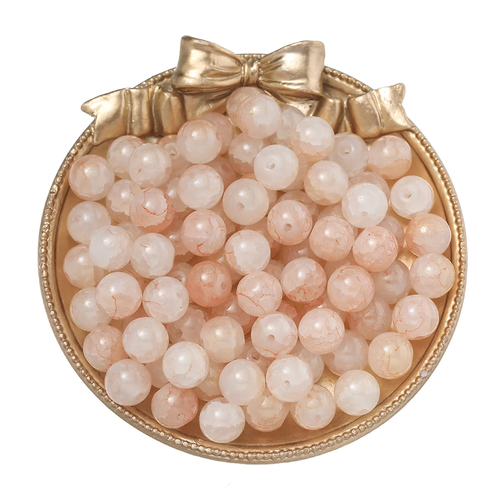 20/50pcs 10mm Gilded Gold Color Glass Beads Round Spacer Bead for Bracelet Necklace DIY Jewelry Making Accessories Supplies image 5