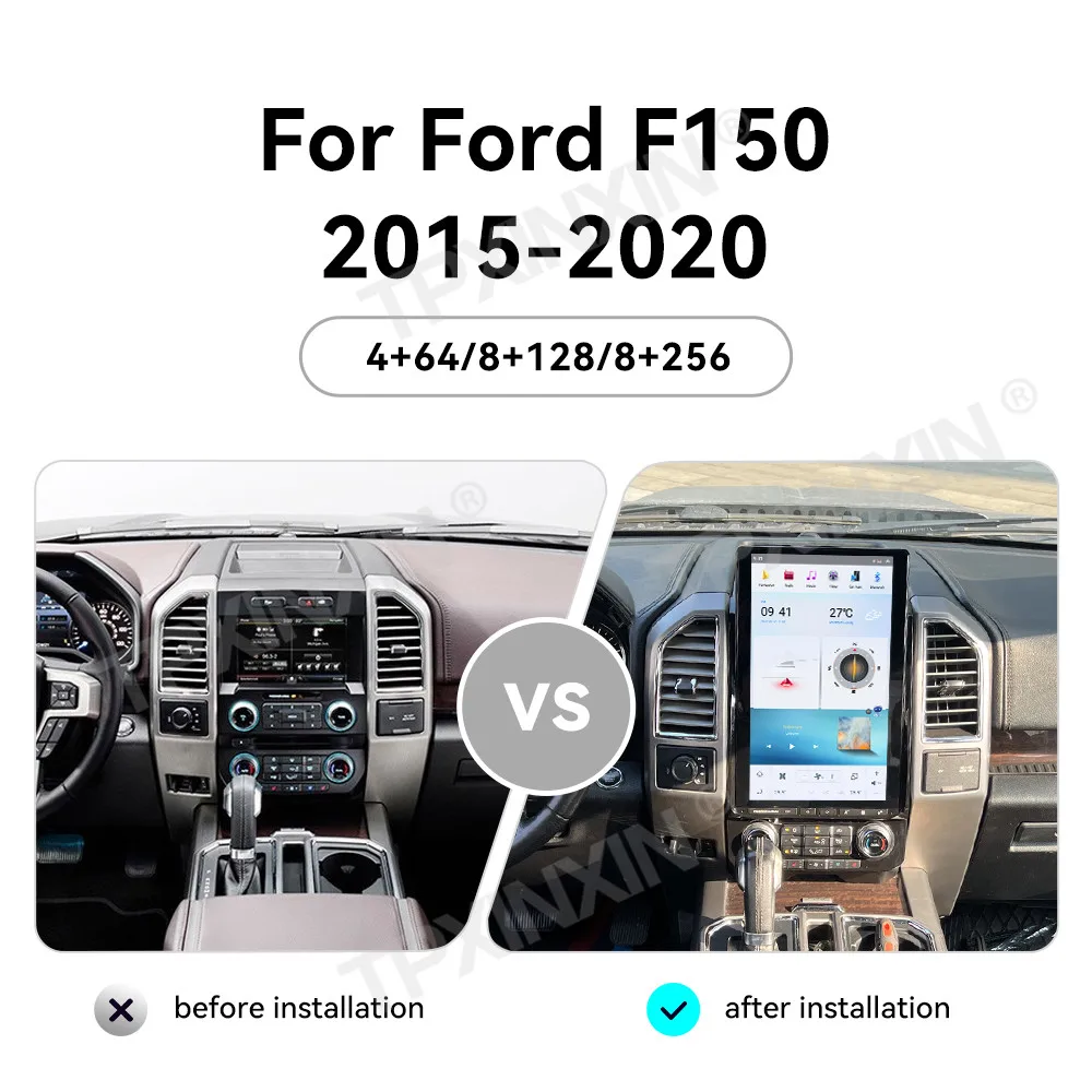 For Ford F150 F250 F350 Raptor 2015 - 2020 Vertical Screen Android Car Radio Multimedia Video Player Wireless Carplay Autoradio