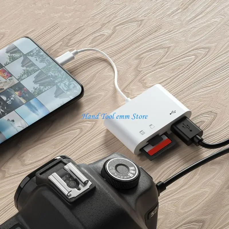 

H37F High Speed Usb MicroB Type-C TF Flash Drive Card Reader 5 In 1 Mini OTG HUB