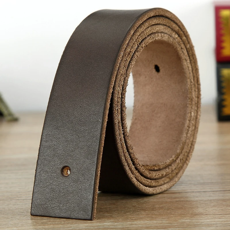 Headless belt Men's genuine leather Real cowhide Handmade without lead belt Without buckle Middle-aged men's belt Casual