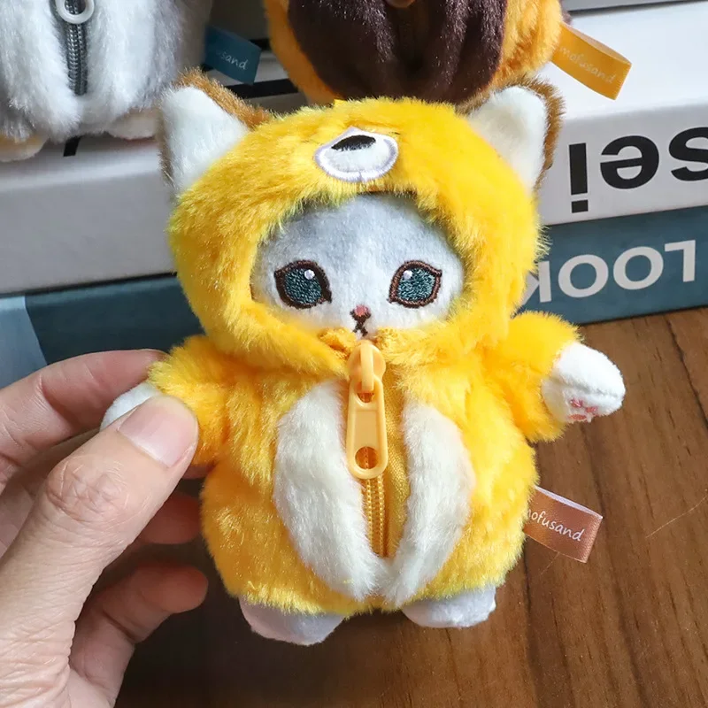 12cm Mofusand Pendant Doll Cute Shark Cat Kawaii Plush Doll Fox Raccoon Grey Wolf 12cm Plush Pendant Meow Keychain Girl Gift