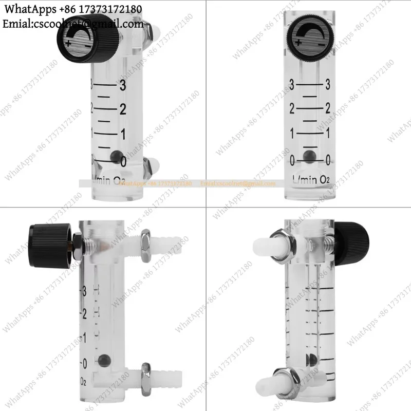 YX2 Medical Oxygen Gas Flow Meter Indicator 0-3L/Min Plastic Flowmeter with Connector H=70mm LZQ-2 for Hospital Home Use