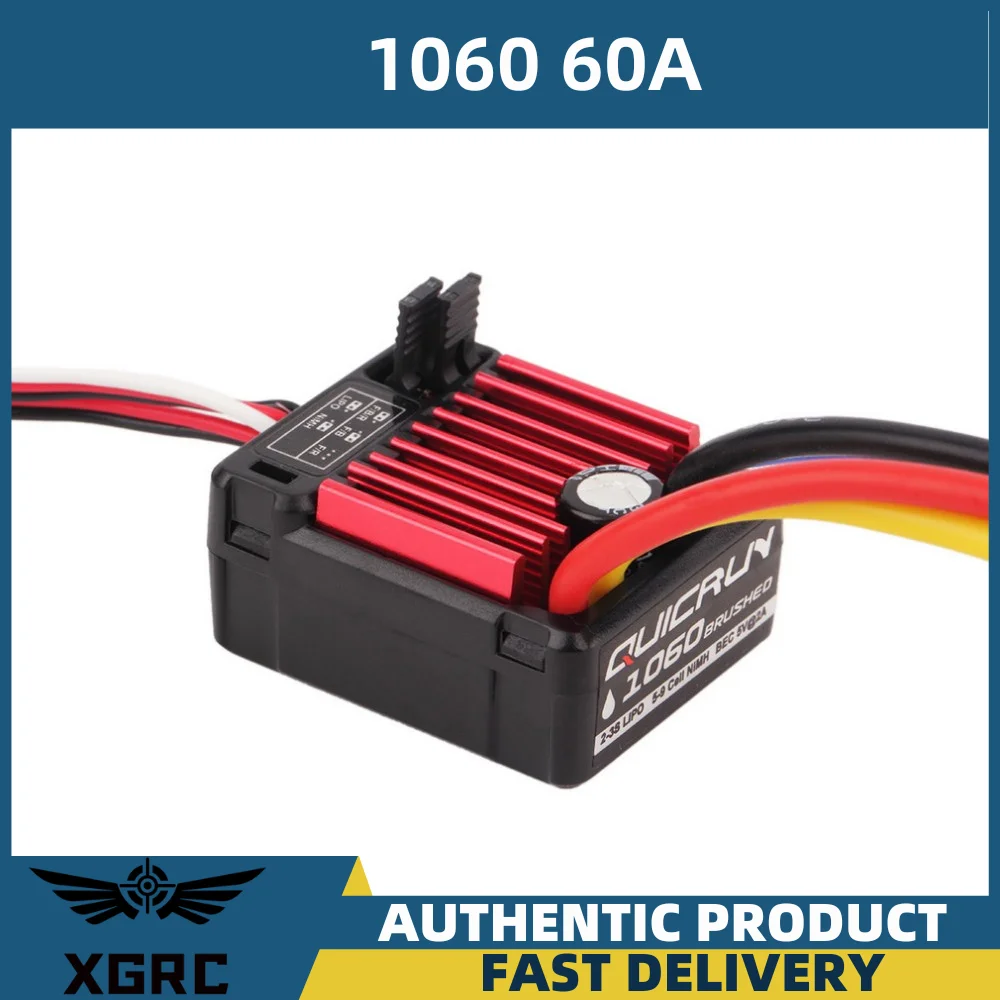 

HobbyWing QuicRun 1060 60A Brushed Electronic Speed Controller ESC Waterproof With Switch Mode BEC For 1:10 RC Car