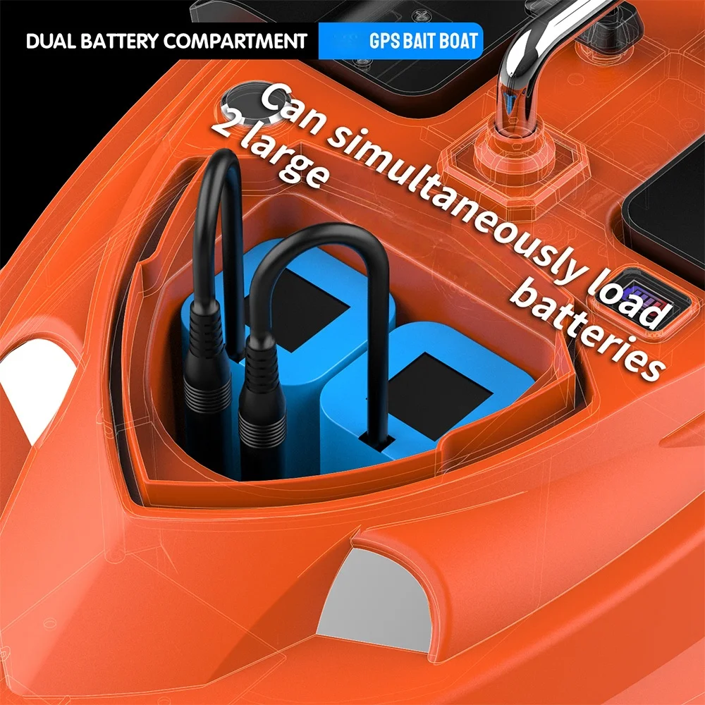 160 GPS Point RC Nest Bait Boat 4KG Loading GPS One Click Return Fixed Speed Cruise Nest Bait Boat Fishing Tools Return 4Hopper